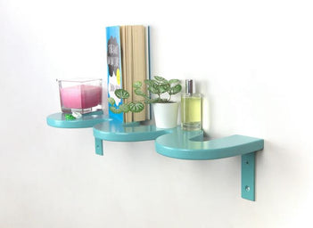"Blue Wave Floating Shelf- Chick Storage Solution, Wall Decor,Home & Office".