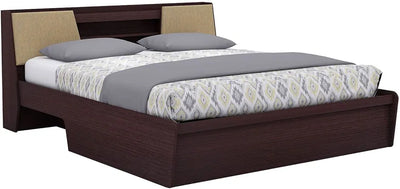 Generic Prudent Hydraulic Half Lift-On Storage King Bed - Engineered Wood, Multicolor