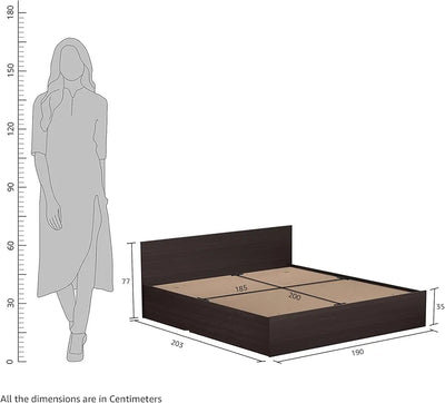 Amazon Brand - Solimo Medusa Engineered Wood King Bed with Box Storage 
