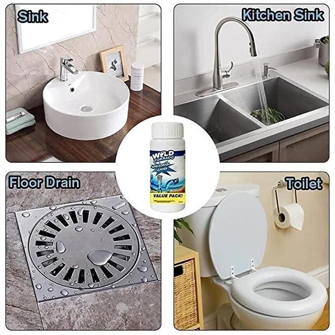 Drain Cleaner - Drain Blockage Cleaner Sink Cleaner Powder, Clog, Toilet Blockage Cleaner (Pack of 2)