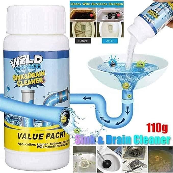 Drain Cleaner - Drain Blockage Cleaner Sink Cleaner Powder, Clog, Toilet Blockage Cleaner (Pack of 2)