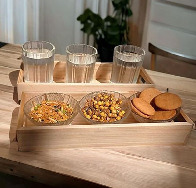 Wooden Beautiful and Useful Double Serving Trays/Tray/Dining Trays