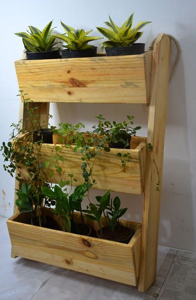 3-Tier Wooden Plant Stand - Perfect for Your Balcony Garden!