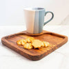 Acacia Wood Serving Tray with Cup Holder