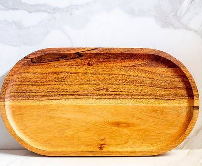 Natural Acacia Wood Serving Platter-Perfect for Parties & Everyday