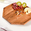 "Rustic Octagon Wooden Snack Platter-Perfect for Entertaining"