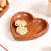 "Acacia Wood Heart Dessert Plate"