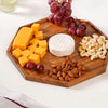"Rustic Octagon Wooden Snack Platter-Perfect for Entertaining"