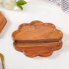 "Flower Shaped Acacia Wood Serving Platter"