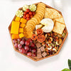 "Rustic Octagon Wooden Snack Platter-Perfect for Entertaining"