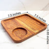 Acacia Wood Serving Tray with Cup Holder