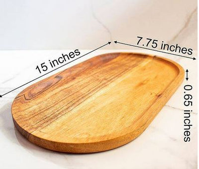 Natural Acacia Wood Serving Platter-Perfect for Parties & Everyday
