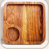 Acacia Wood Serving Tray with Cup Holder