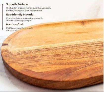 Natural Acacia Wood Serving Platter-Perfect for Parties & Everyday