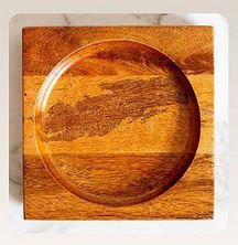 Handcrafted 7" Square Wooden Plater-Rustic Serving dish