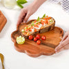 "Flower Shaped Acacia Wood Serving Platter"