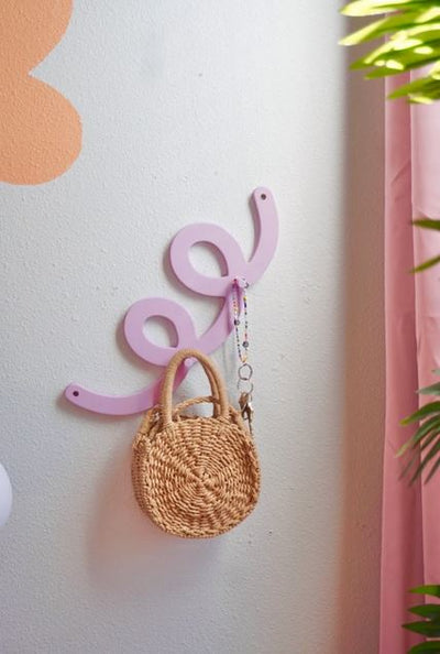 Purple Swirl Wall Hook- Stylish Hanging Solution for Entryway or Bedroom